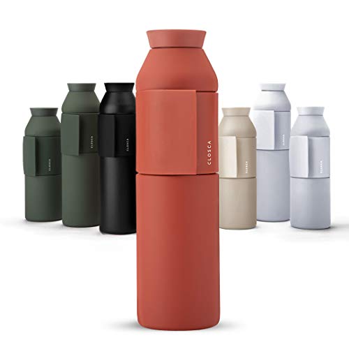 Closca Wasserflasche aus Edelstahl Bottle Wave. Thermosflasche zum Einhängen für Kinder und Erwachsene. BPA-frei Arizona, 600 ml
