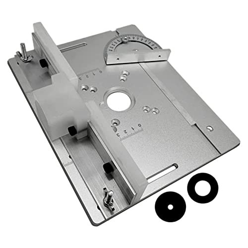 Yuikome Einlegeplatte für FräStisch mit Gehrungslehre für HolzbearbeitungsbäNke, TischkreissäGe, Multifunktionale Trimmer-Graviermaschine A