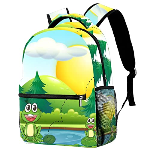 LAMPPE Anchor auf Armee-Rucksack mit roten Streifen, leichter Rucksack für Studenten, Laptop-Rucksack, Reise-Büchertasche für Mädchen, Jungen, Teenager, #1279, 29cm*20cm*40cm, Schulranzen