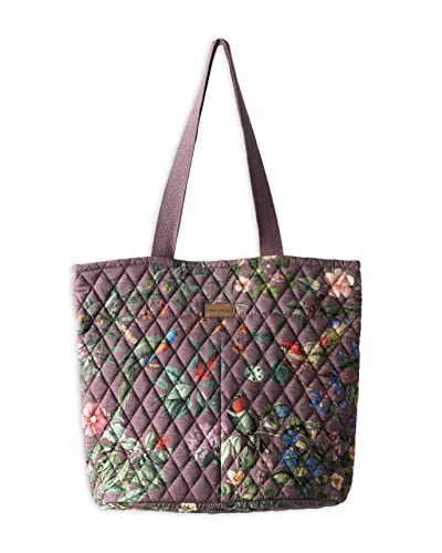 Maison d'Hermine Stepptasche aus 100% Baumwolle | Umhängetasche | Einkaufstasche mit Reißverschlusstaschen für die Reiseschule von Frauen (EDEN-VIOLET)
