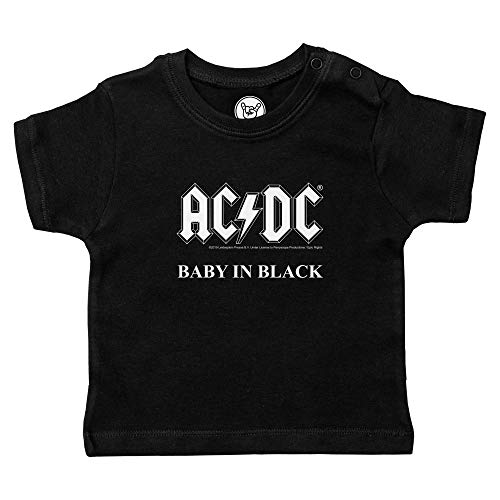 Metal Kids AC/DC (Baby in Black) - Baby T-Shirt, schwarz, Größe 80/86 (12-24 Monate), offizielles Band-Merch