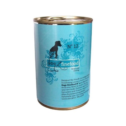 12 x 400 g | Dogz FineFood | No.12 Wild & Hering Classic | Nassfutter | Hund