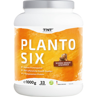 TNT Planto Six • 1 kg Vegan Protein • Veganes Proteinpulver aus Erbsen, Hanf & Lupinen • 6-Komponenten Protein (Chocolate-Nougat Plus)