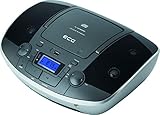 ECG CDR 1000 U Titan CD-Radio mit USB – CD, CD-R/RW; MP3; AUX-Eingang; 30 Tuner-Vorwahlen; LCD-Anzeige mit Hintergrundbeleuchtung; Fernsteuerung Grau-Silber