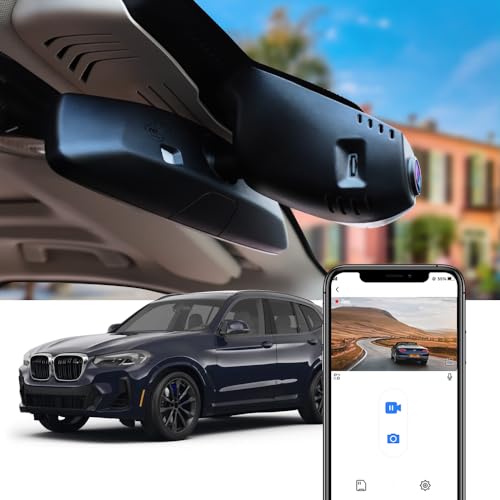 Fitcamx Dashcam Kompatibel mit BMW X3 Sdrive30i Xdrive30i M40i Sport Utility 4D 2018-2022 G01, X3 M 2020 2021, 4K 2160P Video WiFi Autokamera, G-Sensor, Autozubehör, Car Camera Nachtsicht, 64GB Karte