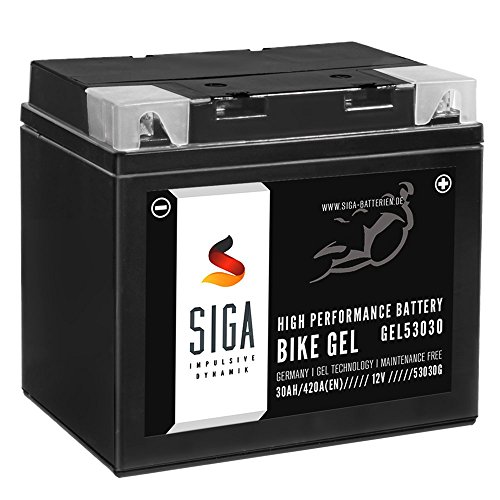 SIGA Bike Gel Batterie Y60-N30L-A 30Ah 12V 420A/EN Rasentraktor Aufsitzmäher