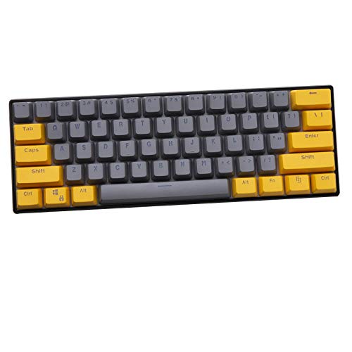 Keycaps, 61 Tasten, PBT-Tastenkappen, Hintergrundbeleuchtung, zweifarbig, mechanische Tastatur für Ducky Keyboard/GH60/RK61/ALT61/Annie/Keyboard Poker Keys (nur Tastenkappen)
