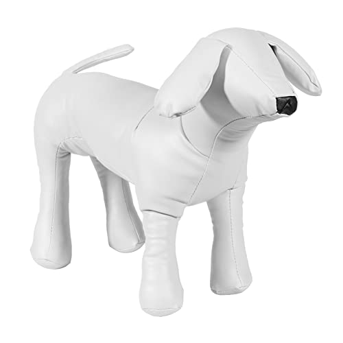 TPPIG Leder Hund Schaufensterpuppen Stehend Stellung Hund Modelle Spielzeug Haustier Tier Geschaeft Schaufensterpuppe Weiss L
