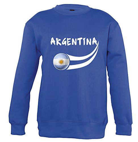Supportershop Sweat Kinder royal Argentinien Fußball für 4-Jährige blau