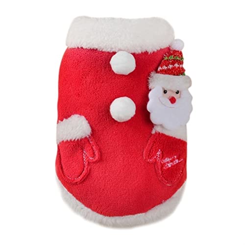 Kostüme for Hunde Weihnachtshundemantel, Neujahrshundemantel, Herbst- und Winterbaumwollkatzenmantel, Haustierhundekatzenmantel (Color : Red, Size : XL)