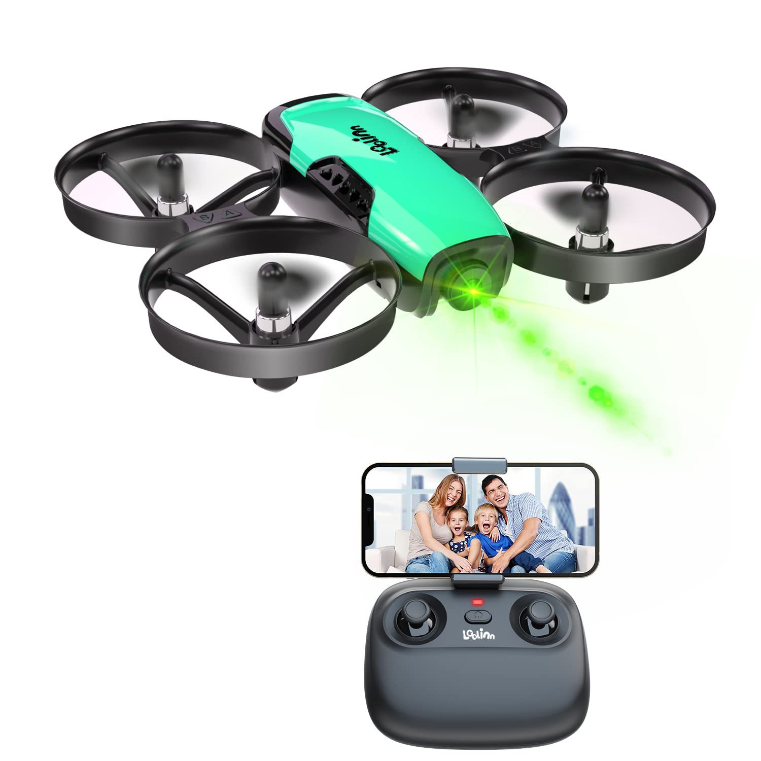 Loolinn | Drohne mit Kamera als Geschenk für Kinder - Mini Drohne Ferngesteuert, First Person View Kameradrohnen (FPV) mit Video & Fotos/Einstellbare Kamera/Zwei Batterien
