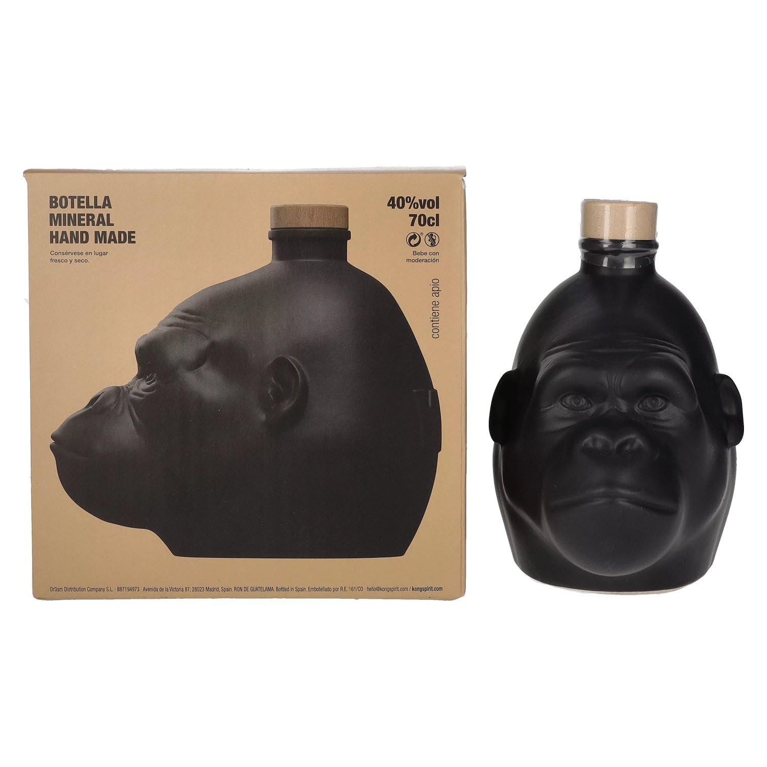 Kong Rainforest Spiced Rum Black 40% Vol. 0,7l in Geschenkbox