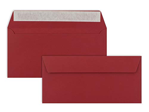700 Brief-Umschläge DIN Lang - Dunkel-Rot - 110 g/m² - 11 x 22 cm - sehr formstabil - Haftklebung - Qualitätsmarke: FarbenFroh by GUSTAV NEUSER®