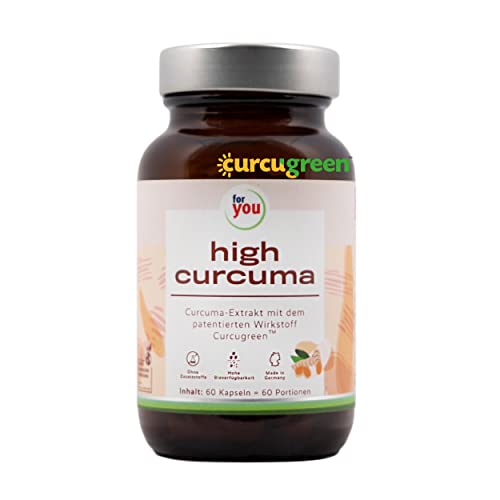 for you high curcuma I Curcugreen Curcuma-Extrakt 500mg I 60 Kurkuma-Kapseln vegan I Curcumin Nahrungsergänzung