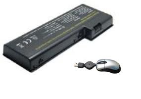 amsahr PA3479-08 Ersatz Batterie für Toshiba PA3479U, P100-JR, P100-100, P100-200, P100-300 - Umfassen Mini Optische Maus schwarz