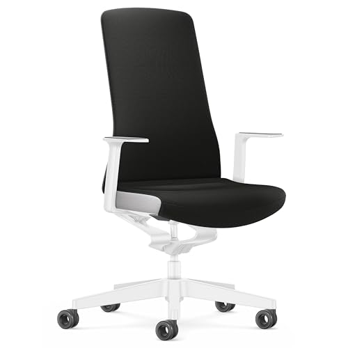 Interstuhl Bürostuhl Pure Interior Edition – Anpassung an Gewicht und Bewegung – ergonomische Smart-Spring Technologie (Schwarz | Weiß)