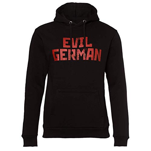 Rammstein Herren Kapuzenpullover Evil German Offizielles Band Merchandise Fan Hoodie schwarz mit rotem Front und Back Print (L)