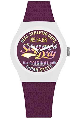 Superdry Damen Analog Quarz Uhr mit Silikon Armband SYL249V