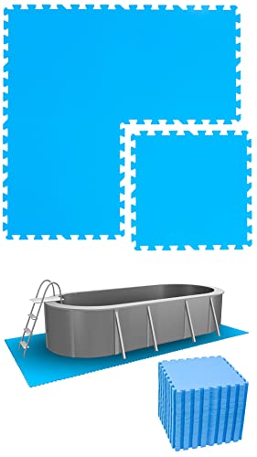 EYEPOWER 10,3 m² Poolunterlage - 44 Eva Matten 50x50 - Outdoor Pool Unterlage - Unterlegmatten Set
