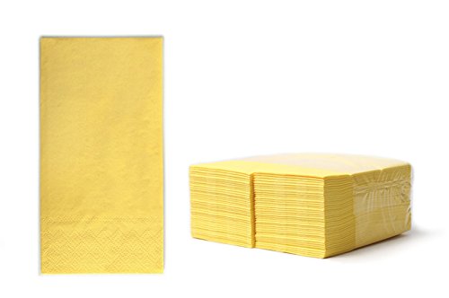 Zelltuchservietten Tissue 33x33 cm, 2-lagig, 1/8 Falz, gelb, 1280 Stück je Karton, Servietten intensive Farben, hochwertige Tischdekoration günstig kaufen