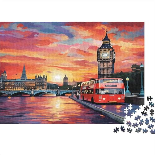 Puzzle 1000 Teile Für Erwachsene, Puzzle Londoner Stadtbild, Klassische Puzzle Teenager Jungen Mädchen Puzzle DIY Einzigartiges Geschenk Intellektuelles Spiel 1000pcs (75x50cm)
