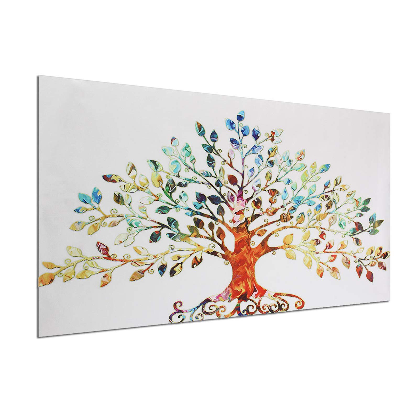 Aihifly Dekorative Bilder für das Zuhause, 75 x 50 cm, abstrakt, farbenfroher Baum, ohne Rahmen, Leinwanddruck, Wandkunst, Heimdekoration, Wohnzimmerdekoration