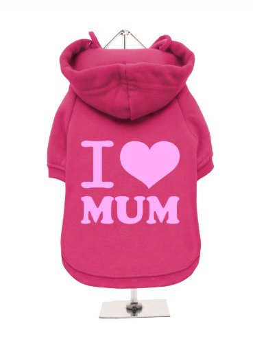 "Mütter Tag: I love Mum" UrbanPup Hunde Sweatshirt (Fuchsia/Pink)