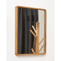 Terra Home Wandspiegel Eiche - Rechteckig 50x40 cm, Modern, Voll-Holz, Spiegel - für Flur, Wohnzimmer, Bad oder Garderobe (50x40)