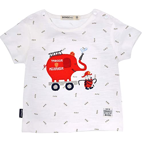 Bondi Baby Kleinkinder T-Shirt Feuerwehr 93681 - Weiß | Kurzarmshirt Gr. 80