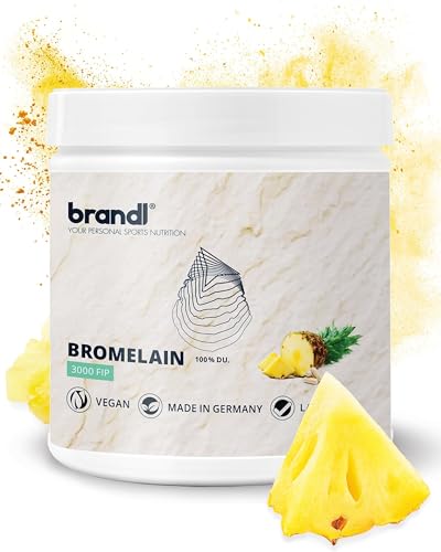 Bromelain hochdosiert | Natürliche Enzyme aus der Ananas by brandl® | 3.000 FIP optimal für Sportler | Bromelain Kapseln mit 600mg Ananas Enzym