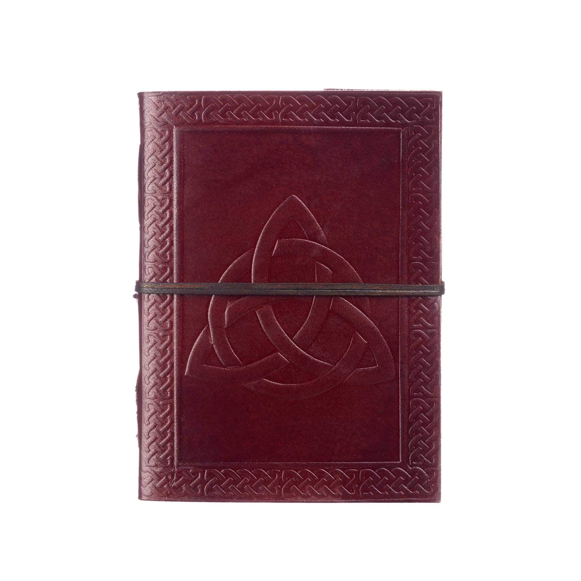 Celtic Trinity Knot Leather Journal | 13.5cm x 18.5cm | Handmade, Fair Trade & Eco Friendly Leather Bound Notebook Alternative For Men and Women