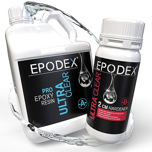 EPODEX® 2K Epoxidharz | Epoxy in Gießhöhe 0-2cm | Kunst, Handwerk und Epoxidharz Zubehör | Gießharz | Kunstharz | Resin | Glasklar oder in 40 Epoxidharz Farbe |Mengenrabatt