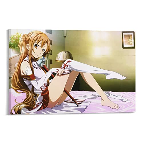 XINXUN SAO Schwertkunst Online-Anime-Poster Yuuki Asuna Seidenstrümpfe Leinwand-Kunstdrucke Poster Geschenke Fotobild Malerei Poster Raumdekoration Heimdekoration 40 x 60 cm