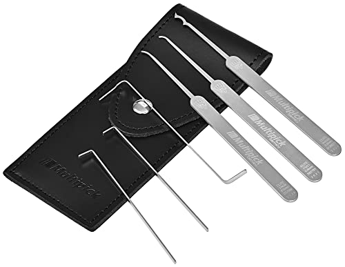 MULTIPICK ELITE 6 Profi Dietrich Set - [6 Teile | 0,6 mm] Made in Germany - Lockpick Tool, Schlösser knacken - Lock Picks inkl. Spanner - Schloss picking - Pick Set - Lockpicking Kit