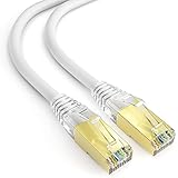 mumbi LAN Kabel 15m CAT 8 Netzwerkkabel geschirmtes F/FTP CAT8 Ethernet Kabel Patchkabel RJ45 15Meter, Weiss