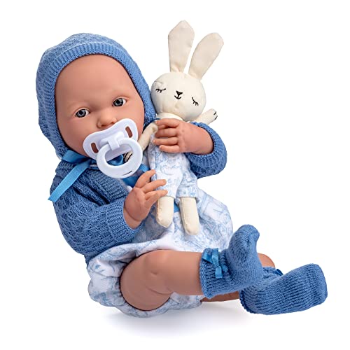 JC Toys | Die Newborn Royal-Kollektion | Königliche Babypuppe 38 cm mit blauem Kleid | Vinylkörper | Berenguer Boutique Kinder 2+ (18068)
