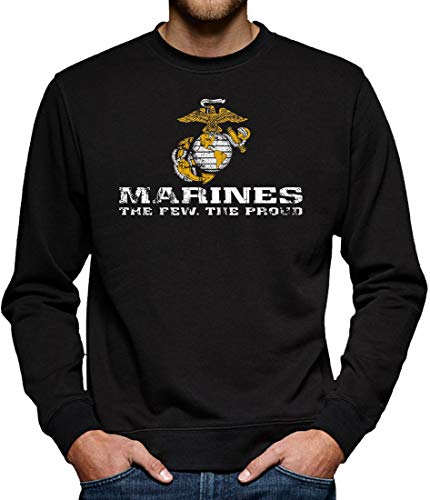 US Marine Corps USMC Sweatshirt Pullover Herren XL Schwarz
