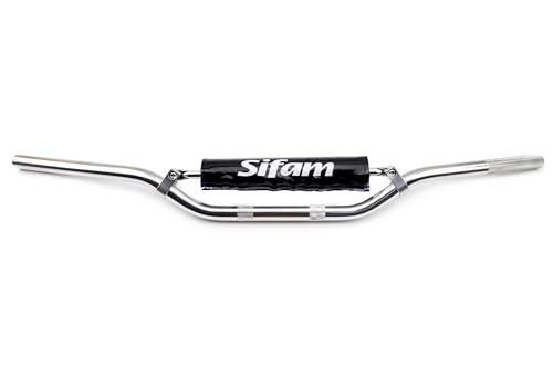 Sifam Aluminium Cross Lenker - 80 cm - Alu/silber-Optik mit Strebe u. Polster für Motorrad, Roller, Scooter, Simson Moped, Quad, Mofa