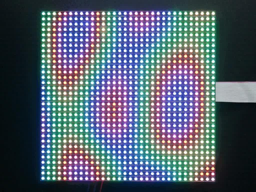 Adafruit RGB-LED-Panel 32x32 Matrix - Rastermaß 5mm