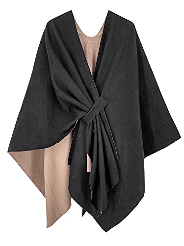 HIKARO Amazon-Marke Herbst Winter Cape Poncho Mode Gürtel Schal Damen Cardigan Kreativer Mantel