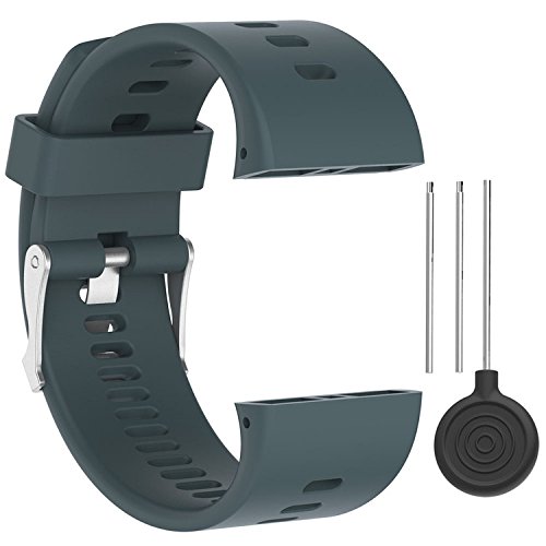 QGHXO Band für Polar V800, weicher Verstellbarer Silikon Ersatz Armbanduhr Band für Polar V800 GPS Sport Watch (ohne Tracker), Slate