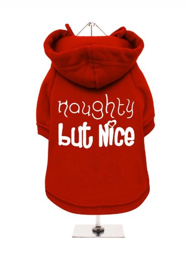 '"Christmas: Naughty But Nice" UrbanPup Hunde Sweatshirt (rot/weiß)