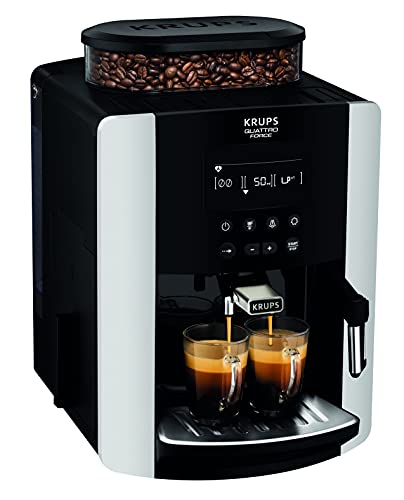 Krups EA8178 Arabica Display Quattro Force Kaffeevollautomat | 1450 Watt | Wassertankkapazität: 1,81 | Pumpendruck: 15 Bar | LCD-Display | schwarz/carbon-optik