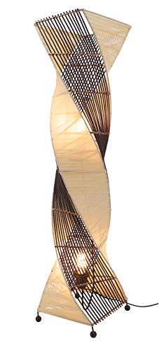 Guru-Shop Stehlampe/Stehleuchte, in Bali Handgemacht aus Naturmaterial, Modell Twister, Rattan, 99x23x23 cm, Stehleuchten aus Naturmaterialien