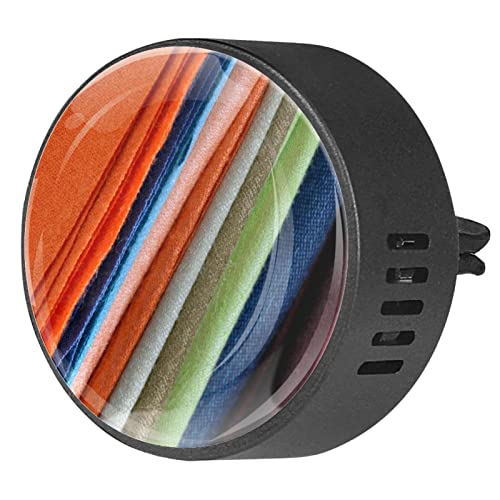 Quniao Colorful Fabric 2PCS Custom Car Aromatherapy Air Freshener Diffuser Car Fragrance Diffuser Locket Car Diffuser Vent Clip Apply for Car, Office, Kitchen