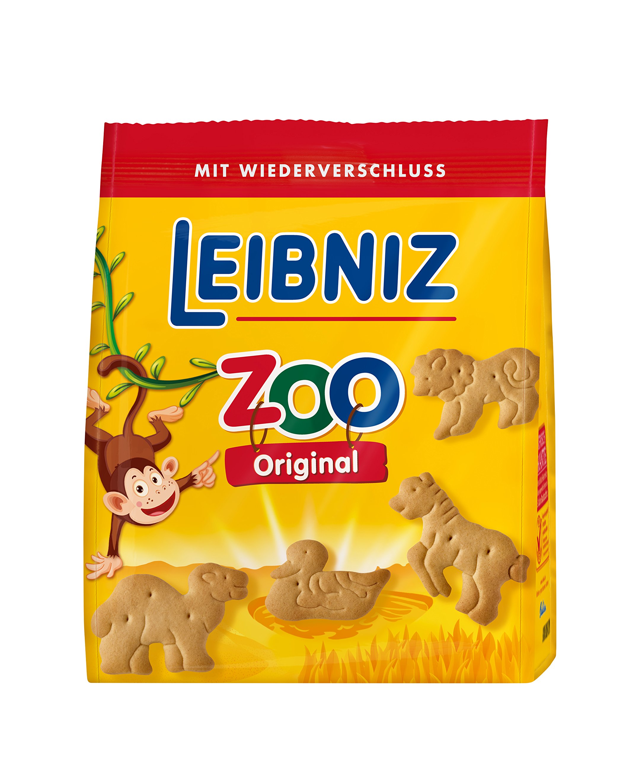 Leibniz ZOO, 12er Pack — Mini-Butterkekse in der Großpackung —Butter-Gebäck für Kinder — Kinderkekse in der Vorrats-Box (12 x 125 g) — Tier Kekse zum Spielen