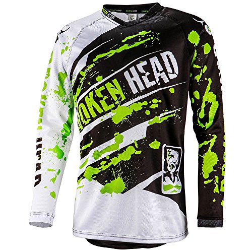 Broken Head MX Jersey Green Thunder - Langarm Funktions-Shirt Für Moto-Cross, BMX, Mountain Bike, Offroad - Grün - Größe M