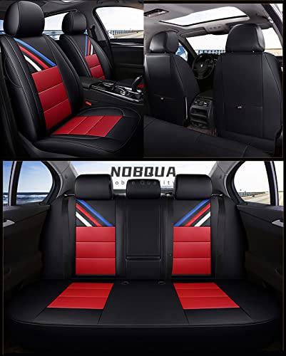 NOBQUA Sitzbezüge Auto Autositzbezüge Universal Set für BMW 328 X2 iX X1 i4 M4 M3 M5 M2 M8 X5M X3M X6M X4M M1 M6 Auto Zubehör