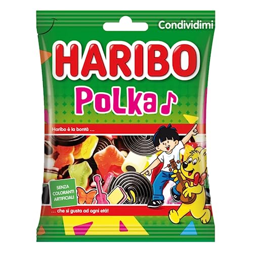 Süßigkeiten Haribo Polka Süßigkeiten, sortiert, 30 Stück, 100 g