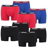HEAD 8 er Pack Herren Boxer Boxershorts Basic Pant Unterwäsche, Farbe:Schwarz/Rot/Blau, Bekleidungsgröße:XL
